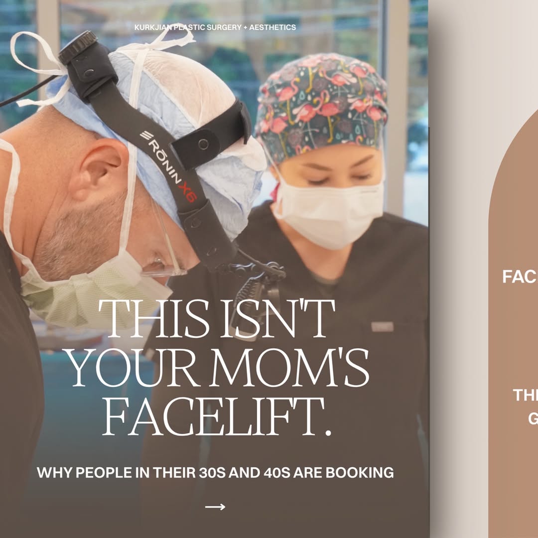Instagram post by Dr. Jon Kurkjian: Facelifts aren’t just for one generation anymore and the shift makes sense once you understand why. 🔍 More patients in their 30s and 40s ar…