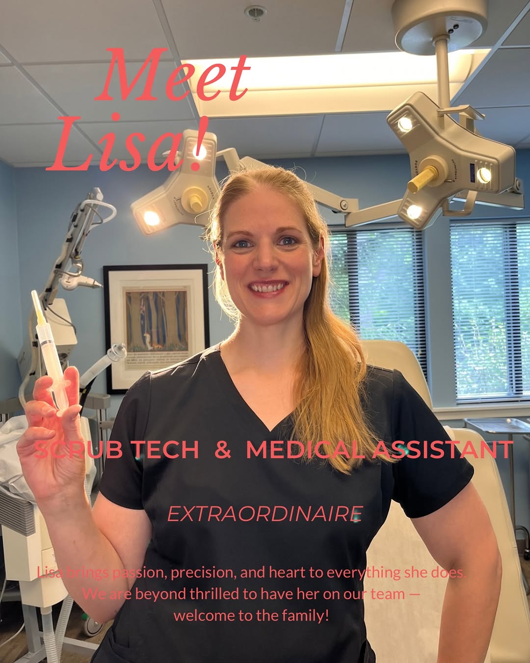 Instagram post by Dr. Jonathan Pontell: Meet the newest member of our team. Lisa is an amazing scrub tech who joined us from the hospital a few weeks ago. You may see her around th…
