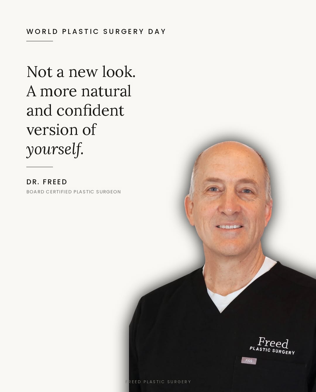 Instagram post by Dr. Jonathan R. Freed: Today, on World Plastic Surgery Day, we’re celebrating Dr. Freed and the philosophy that guides every consultation he has. For 25 years, his…