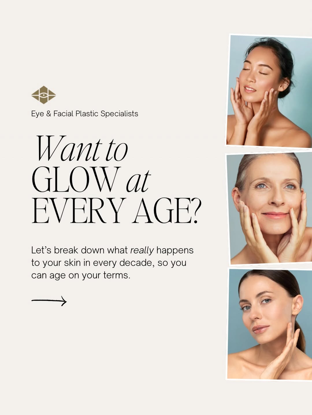 Instagram post by Dr. Jordan Hollsten: Glow doesn’t have an age limit… but your skin does change with every decade 💉✨ In your 20s — collagen is thriving, but prevention is everyt…