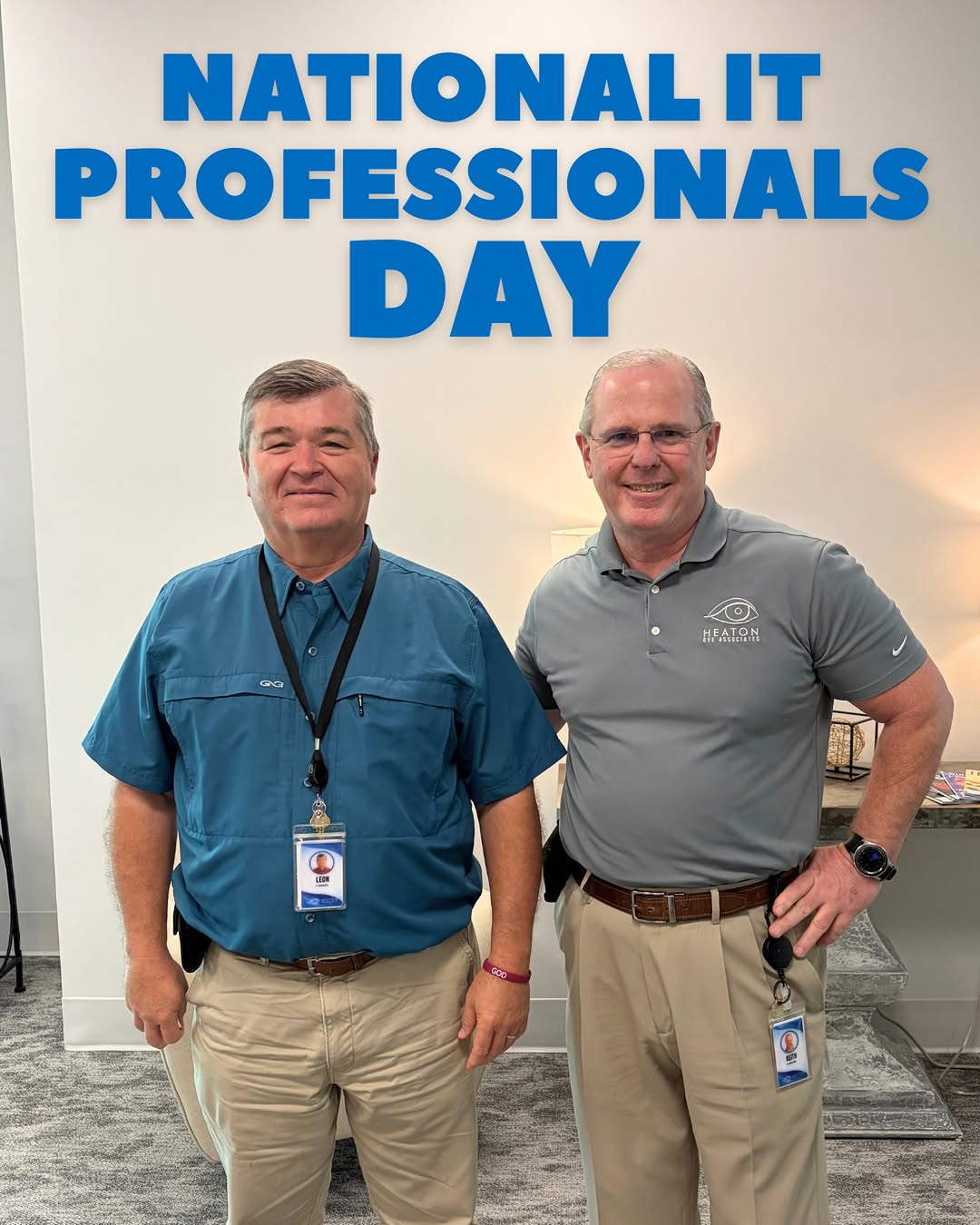 Instagram post by Dr. Jordan Spindle: Happy National IT Professionals Day to the team that keeps us connected, protected, and running smoothly! 💻👏 From troubleshooting the unex…