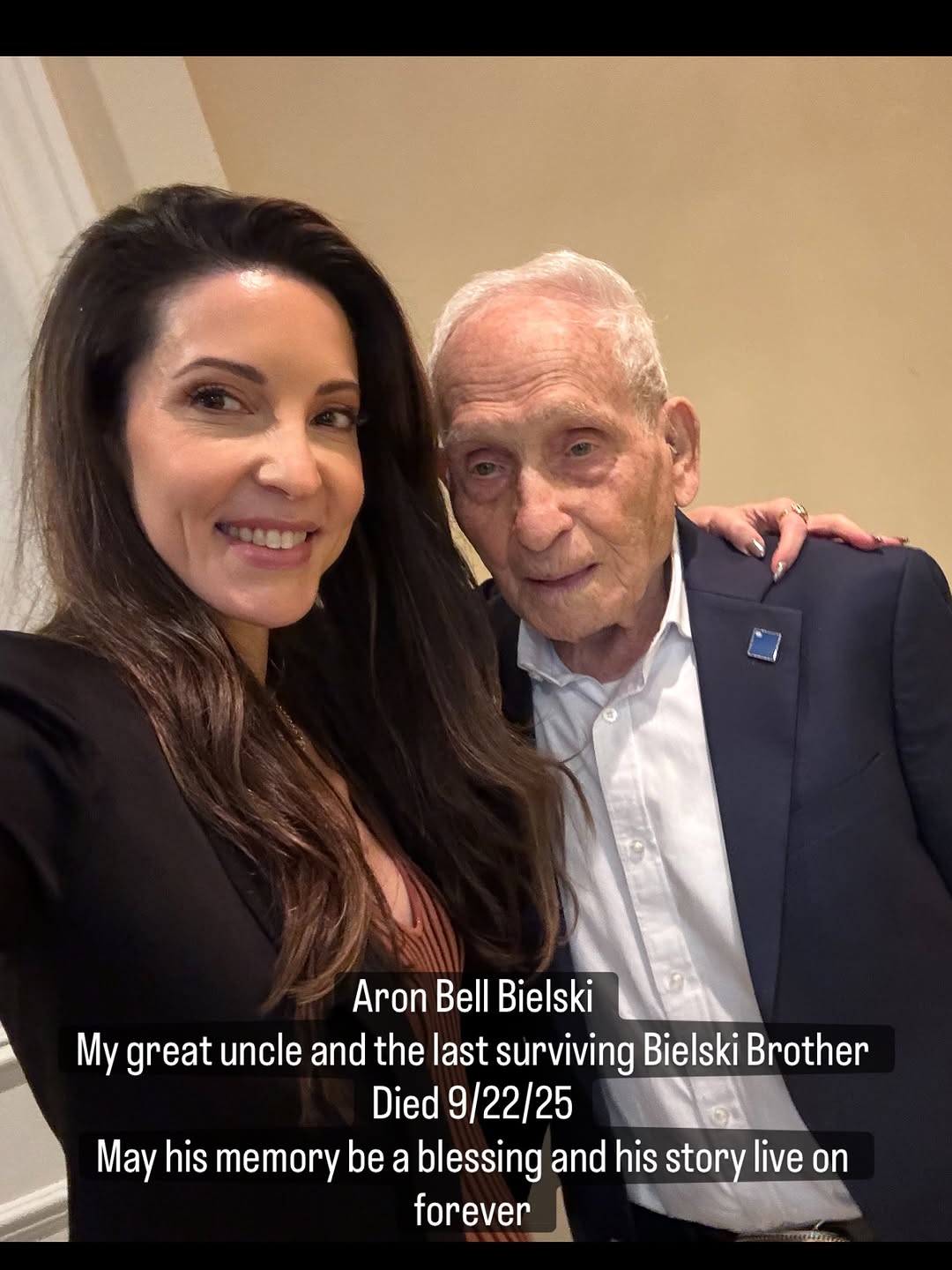 Instagram post by Dr. Jordana Herschthal: Aron Bielski was the youngest of the four Bielski brothers, leaders of one of the most remarkable rescue missions of the Holocaust. His sist…