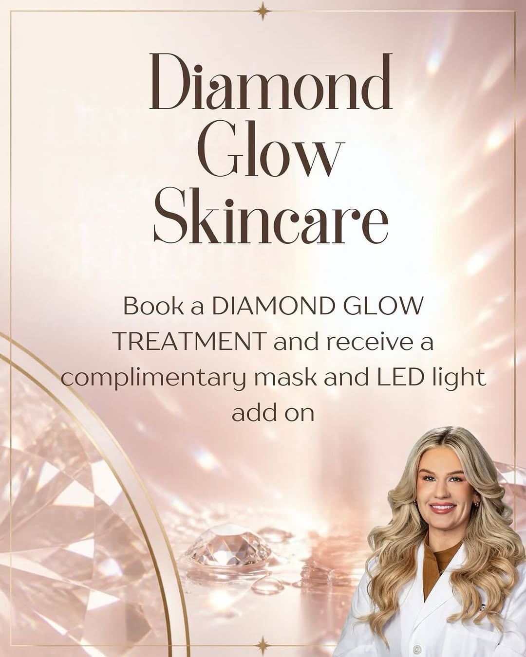 Instagram post by Dr. Joseph P. Lupo: Uncover Brighter, Healthier Skin with a DiamondGlow🔸 Purchase a DiamondGlow treatment for $150 and receive a mask and LED light add on. (Va…