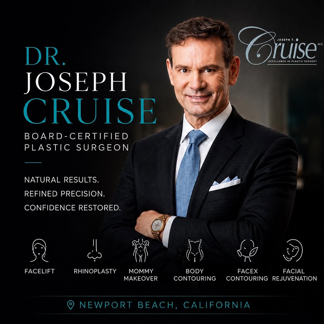 Instagram post by Dr. Joseph Thomas Cruise: Get to know Dr. Joseph Cruise — a board-certified plastic surgeon in Newport Beach known for refined, natural-looking results and advanced s…