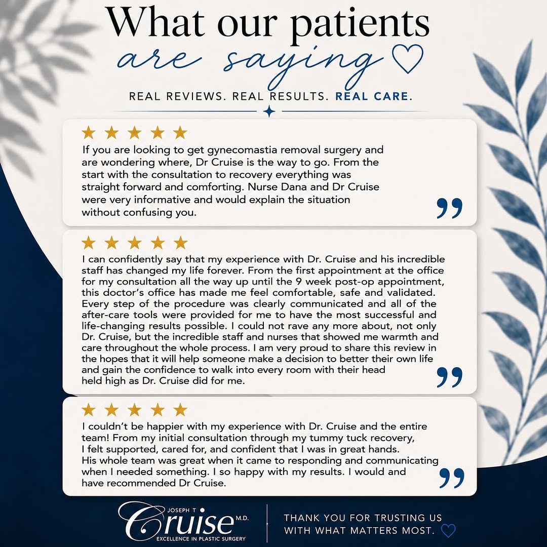 Instagram post by Dr. Joseph Thomas Cruise: ⭐️⭐️⭐️⭐️⭐️Our patients say it best🤗 We’re incredibly grateful for the kind words and continued trust from our patients. From consultation t…