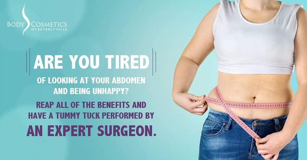 Instagram post by Dr. Joseph Yadegar: Are you tired of looking at your abdomen and being unhappy? Reap all of the benefits and have a tummy tuck performed by an expert surgeon. h…