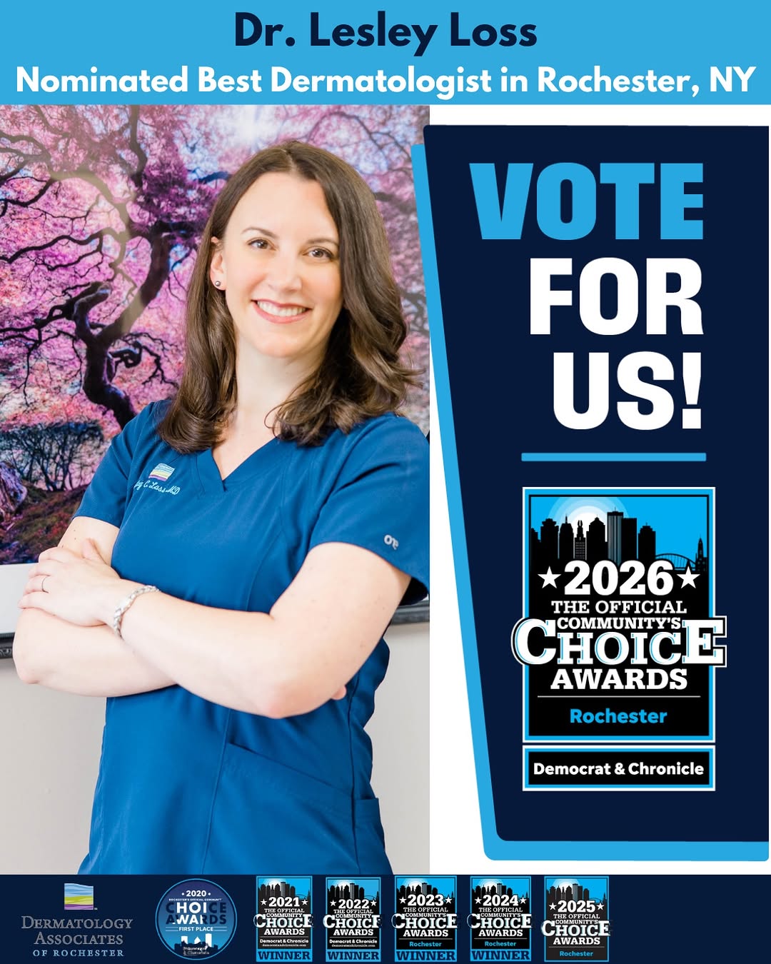 Instagram post by Dr. Joshua Weitz: Vote for us in the 2026 Rochester Community Choice Awards! 🏆 This year, we are honored to be nominated in multiple categories: ⭐️ Dr. Loss …
