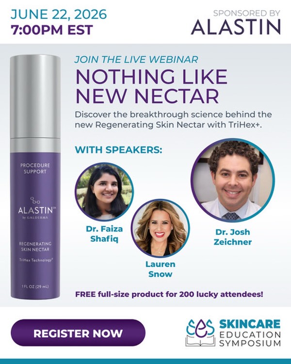 Instagram post by Dr. Joshua Zeichner: 🌿 Nothing Like New Nectar 🌿 Join us on June 22 at 7:00 PM ET for a live webinar sponsored by ALASTIN as we explore the breakthrough scienc…