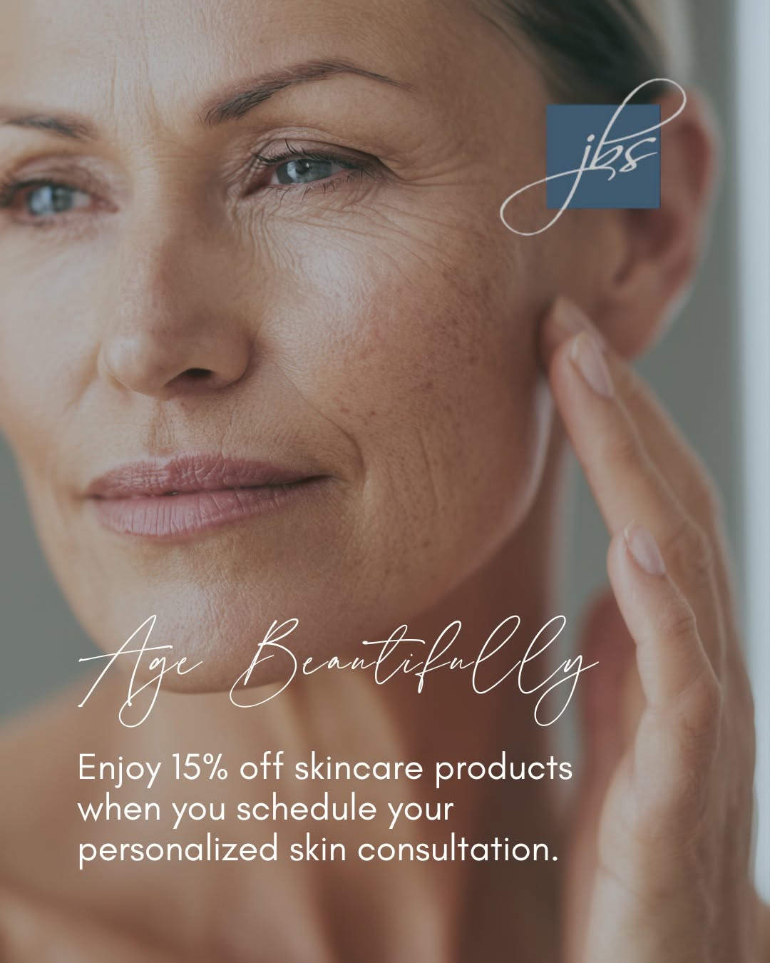 Instagram post by Dr. Julene Samuels: Age beautifully with skincare that’s personalized to you. 🤍 This September, enjoy 15% off skincare when you schedule a personalized skin co…