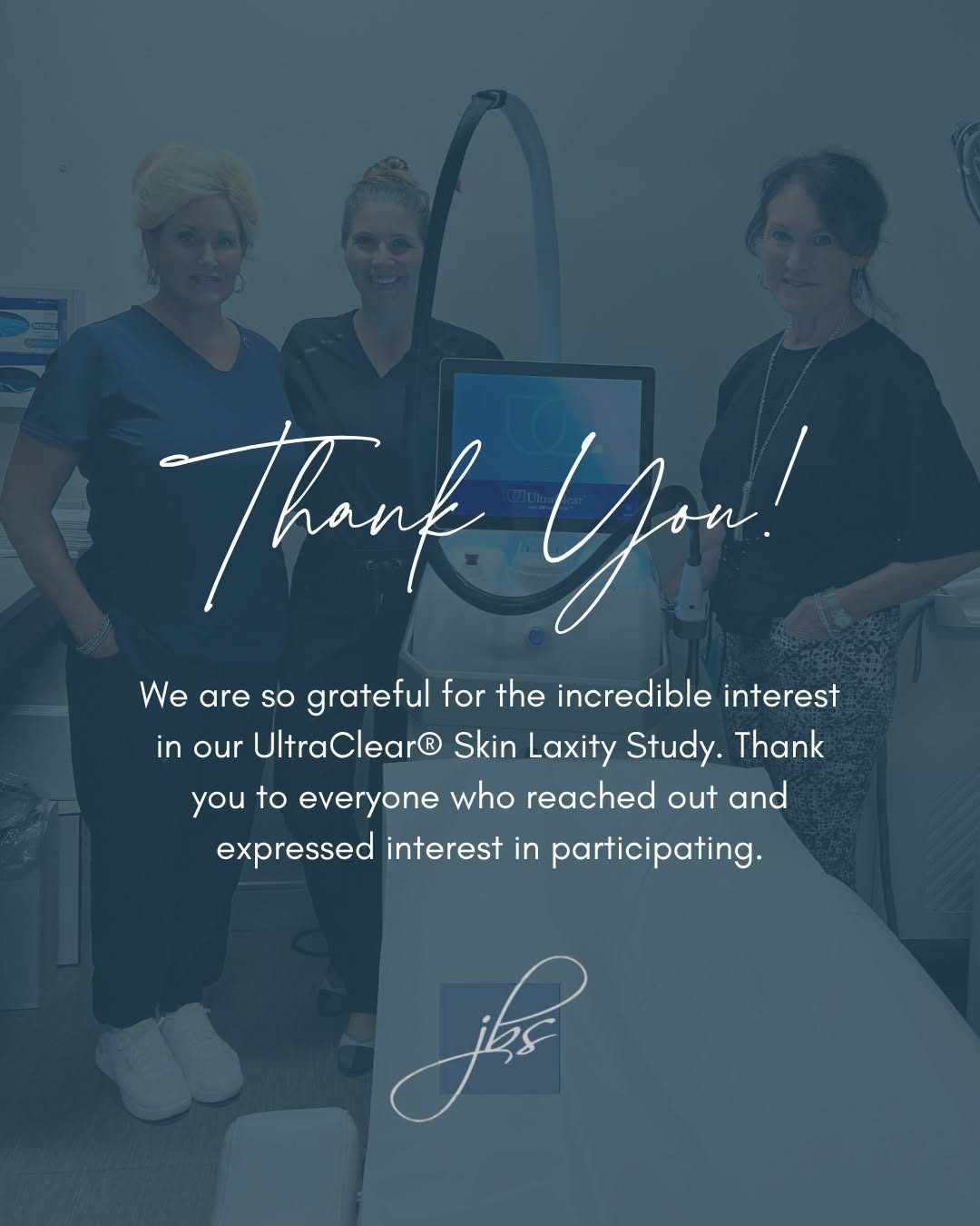 Instagram post by Dr. Julene Samuels: Thank you for your interest in our UltraClear® Skin Laxity Study! ✨ We truly appreciate everyone who reached out and showed interest in part…