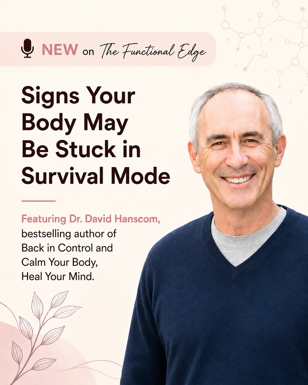 Instagram post by Dr. Julia Ward: Chronic pain is not always just about what is damaged. @drdavidhanscom explains how the body can get stuck in a threat response, where stres…