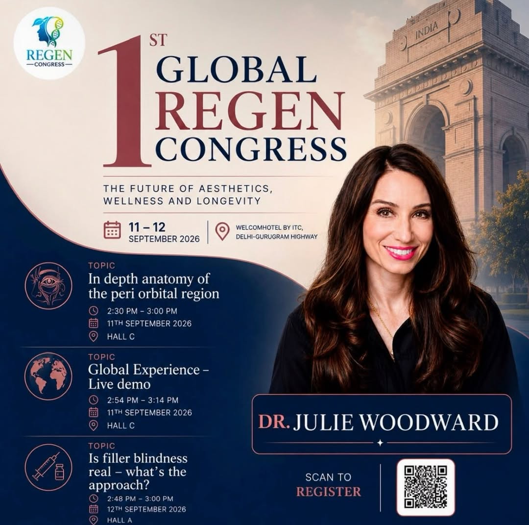 Instagram post by Dr. Julie A. Woodward: Global expertise. Advanced techniques. Real-world clinical learning. 🌍 Join Dr. Julie Woodward (@drjuliewoodward) at the 1st Global Regen C…