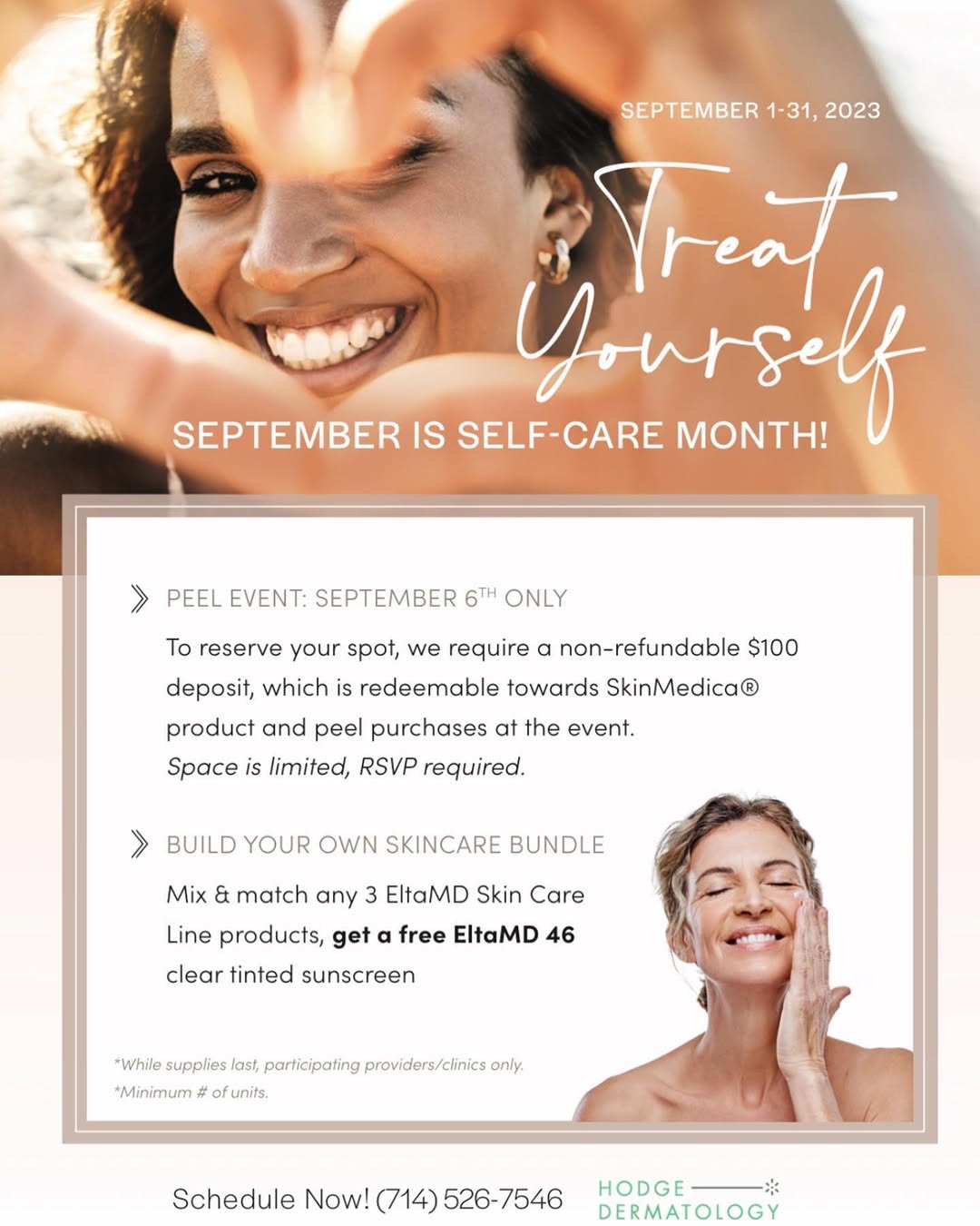 Instagram post by Dr. Julie Hodge: September Promotions Alert! šØā¼ļø Call to schedule your peel event for tomorrow! . . . . . . . #dermatology #skincare #dermatologist #skin #bā¦