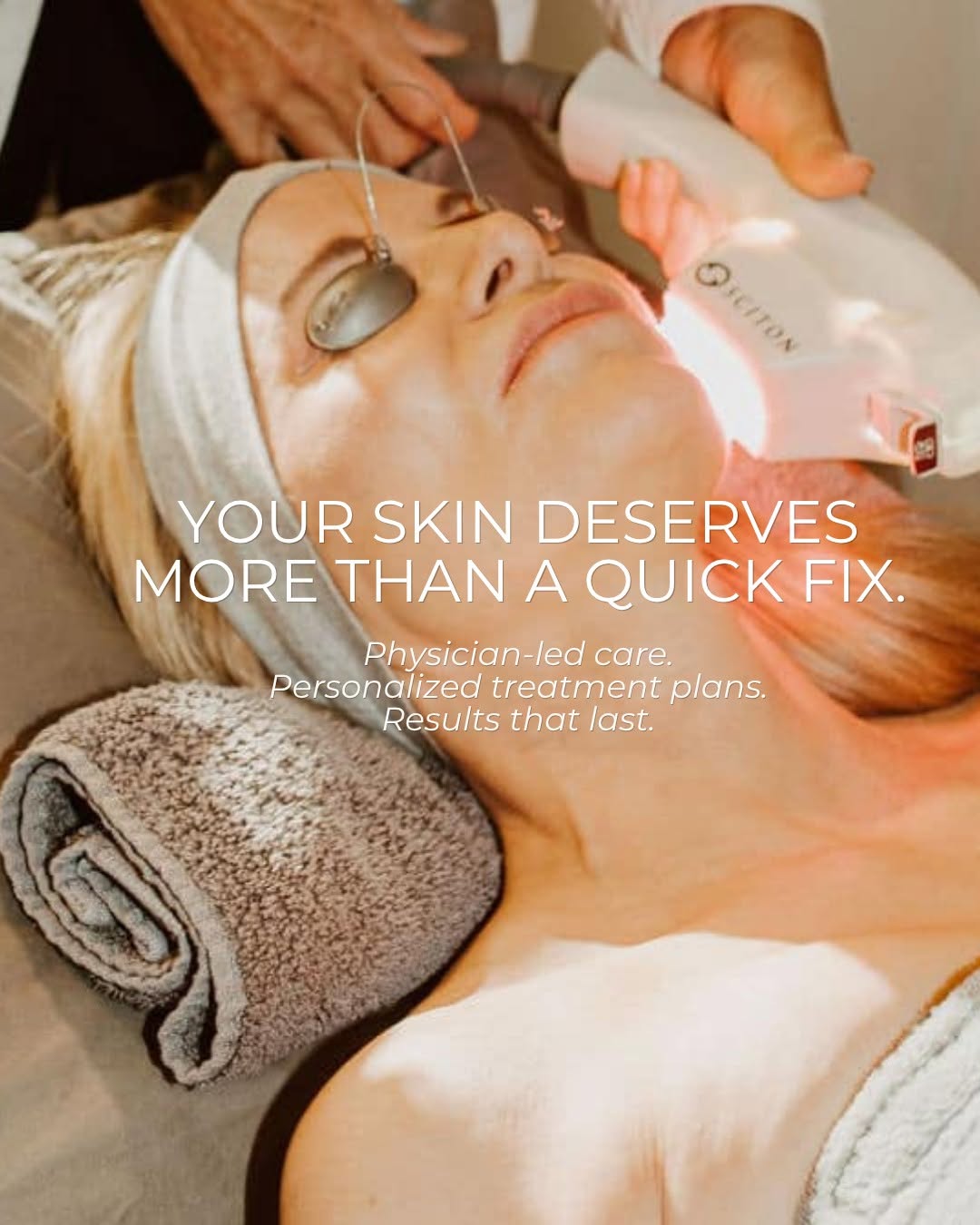 Instagram post by Dr. Julie Reil: Your skin deserves more than a quick fix. Healthy skin is something we build over time with the right combination of consistent at-home care…