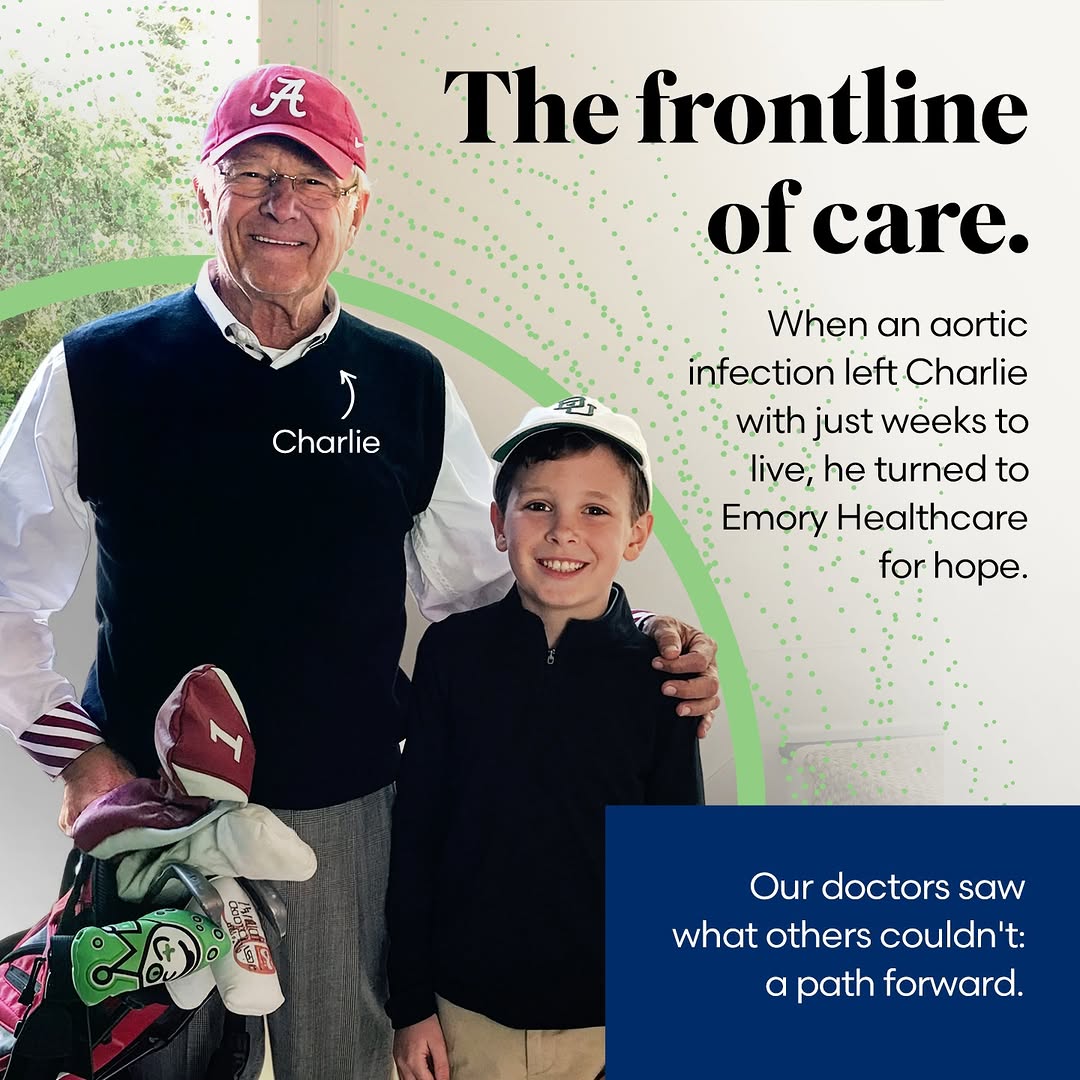 Instagram post by Dr. K. Jeff Carney: A rare infection in his aorta left Charlie Renfroe with few options, but our highly specialized care gave him hope and more time with his gr…