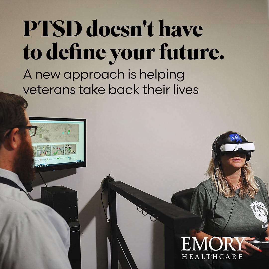 Instagram post by Dr. K. Jeff Carney: For veterans and service members navigating the effects of trauma, the right support can make a meaningful difference. The Emory Healthcare …