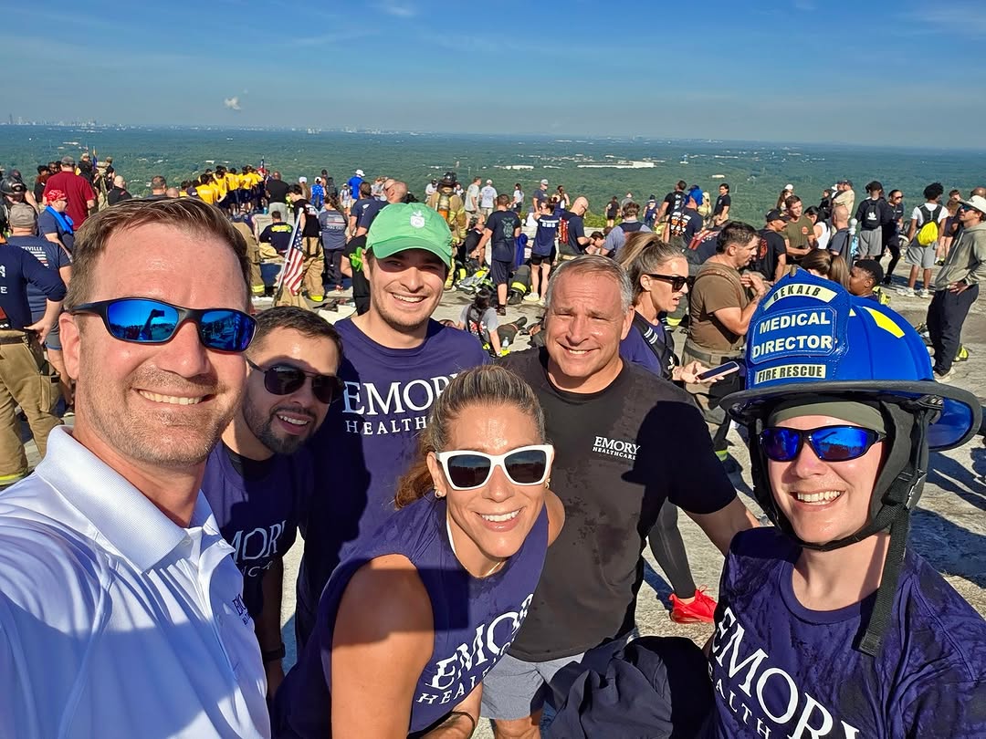 Instagram post by Dr. K. Jeff Carney: Today, we joined first responders from across Georgia in remembering and honoring the lives lost on September 11. As hundreds climbed Stone …