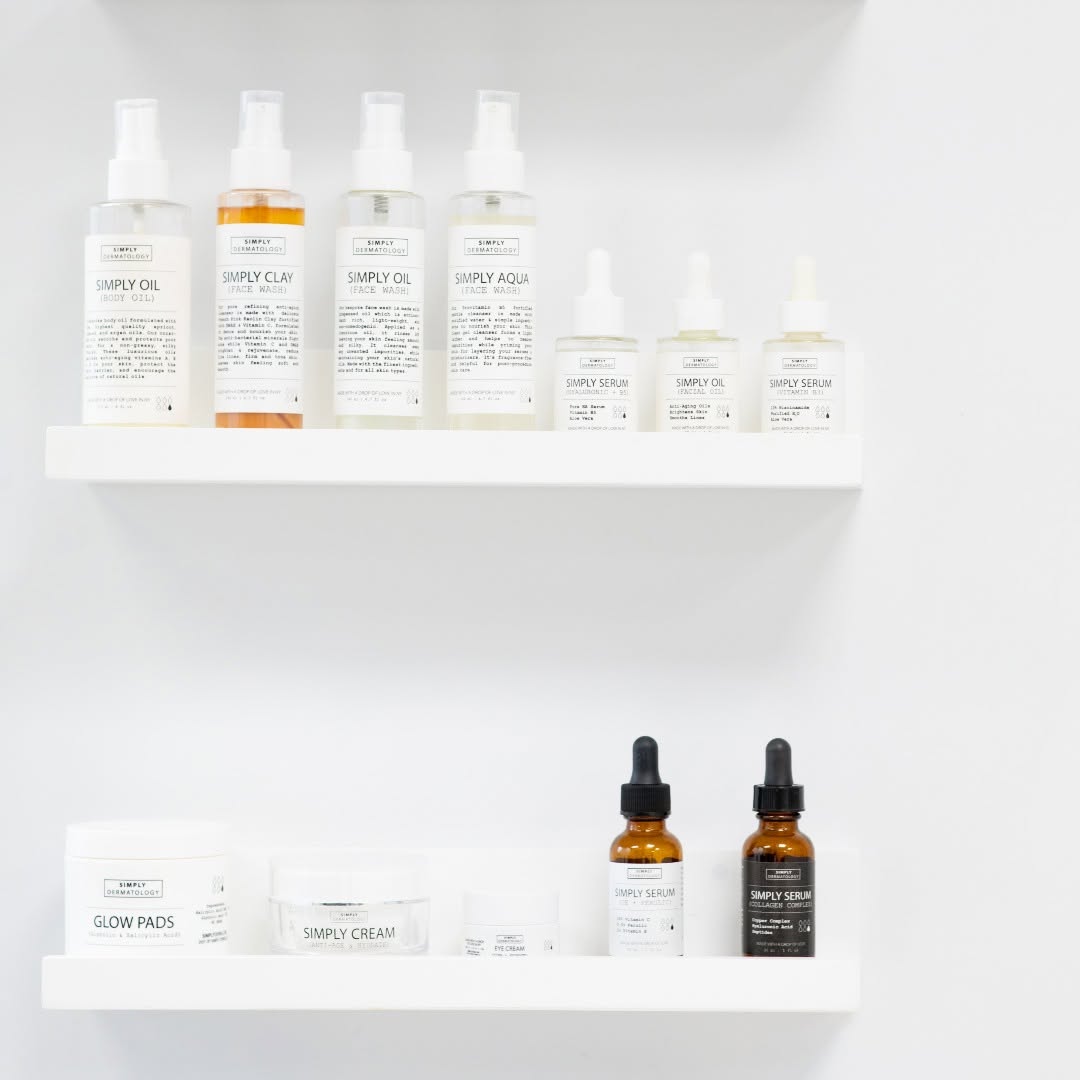 Instagram post by Dr. Kally Papantoniou: Shelfie, Simply style. 🖤💛 A routine doesn’t need to be complicated—it just needs to make sense for your skin. The Simply Collection was cr…