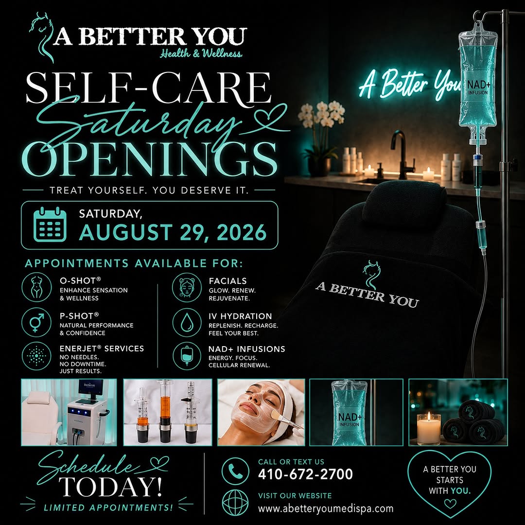 Instagram post by Dr. Karen Clarke-Bennett, DO: ✨ SELF-CARE SATURDAY IS OPEN! ✨ Your weekend just got a little more rejuvenating. 💎 A Better You has limited appointments available Saturda…