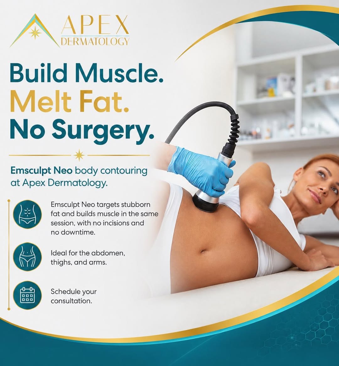 Instagram post by Dr. Karin Harp: Tone what diet and exercise leave behind.Book your Emsculpt Neo consultation today. . . . https://www.apex-dermatology.com/ (818) 889-2739 3…