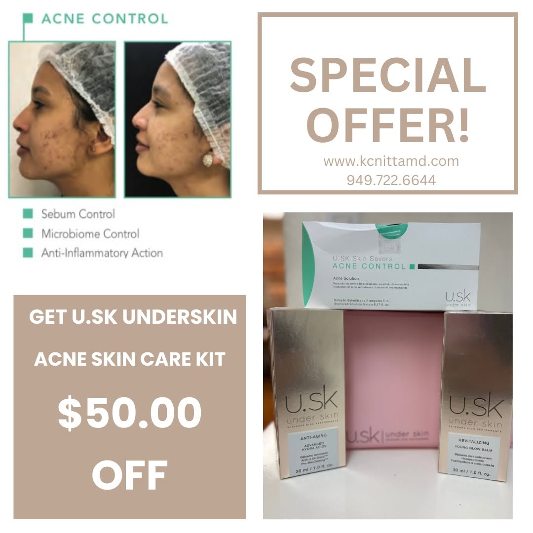 Instagram post by Dr. Katharine Nitta: 🚨 Struggling with acne? We’ve got your solution! Say goodbye to breakouts with the U.SK Under skin Acne Skin Care Kit 💥✨ 🔥 LIMITED TIME O…