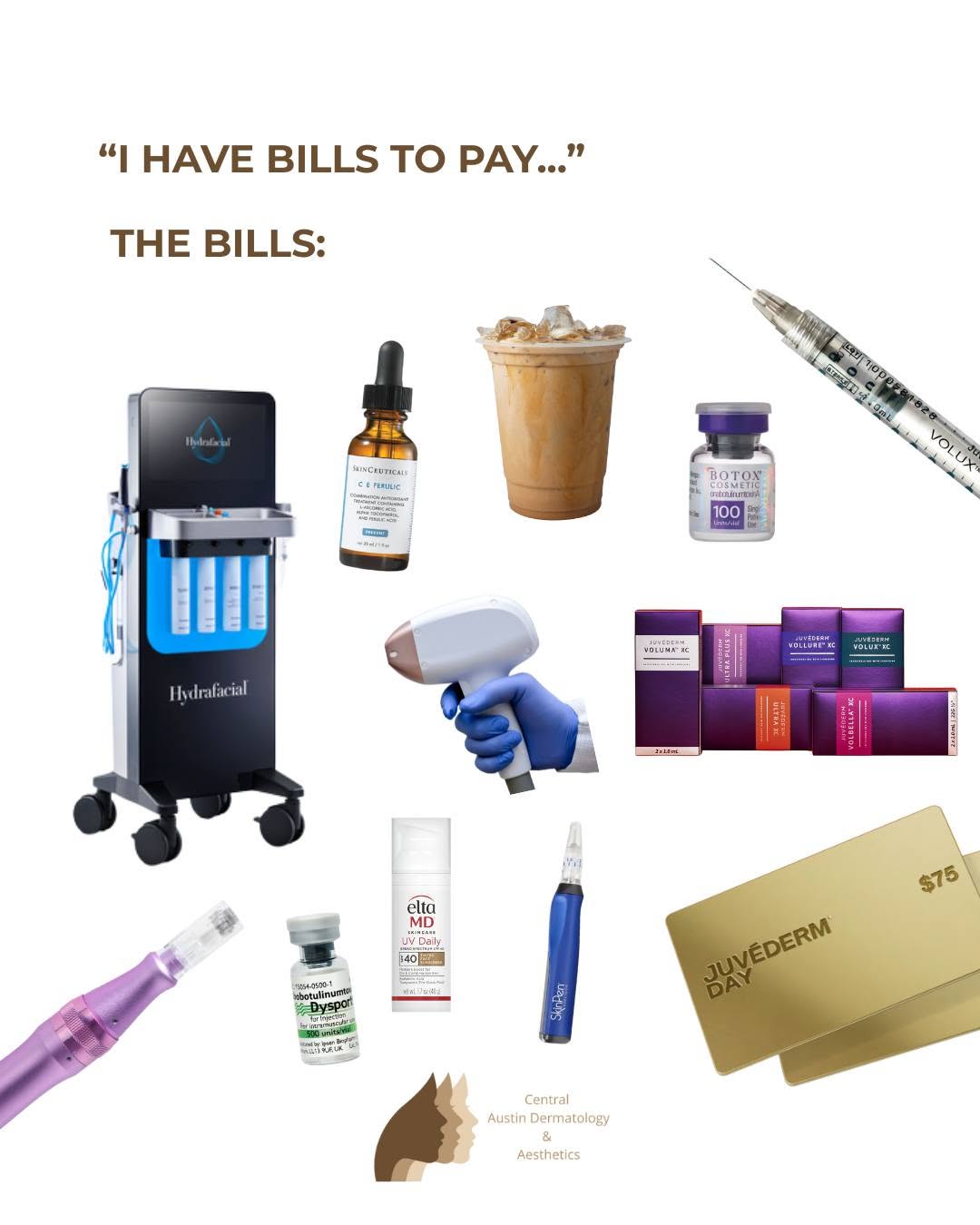 Instagram post by Dr. Katherine Farady: Our kind of bills 💉✨ #GlowPriority #BeautyBills #CADAustin