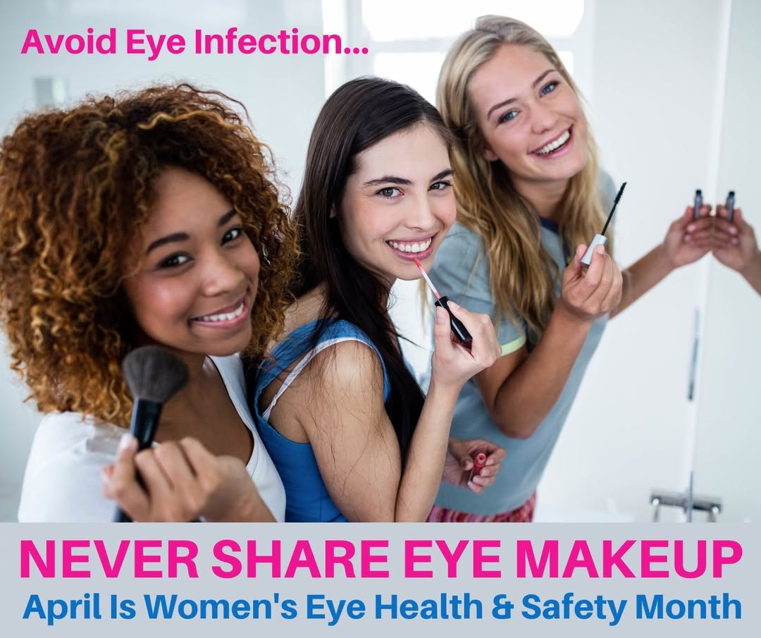 Instagram post by Dr. Katherine Zamecki: Protect your eyes: Never share mascara or eyeliner with anyone else.