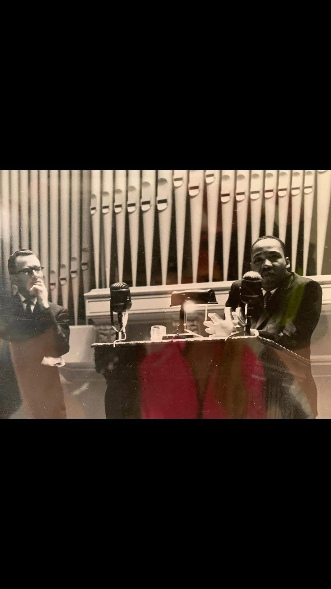 Instagram post by Dr. Kathleen Duerksen: Dad, Harold Duerksen , with MLK. Dad invited him to speak at Univ of MI . This was 1960, before many really knew who MLK was. Proud of you, β¦