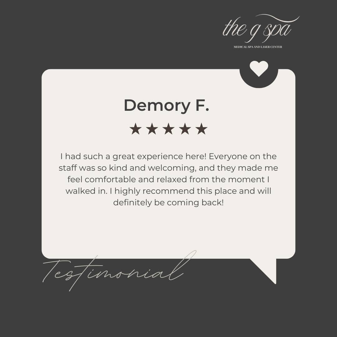 Instagram post by Dr. Kathleen Griffin: Come see why our patients keep coming back! 🤍 Thank you for the wonderful review and for choosing The G Spa. ✨ #TheGSpa #MedicalSpa #SantaB…
