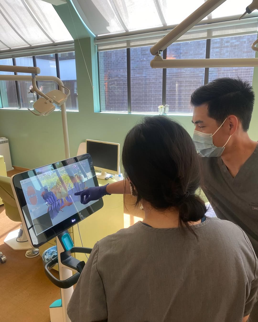 Instagram post by Dr. Keith B. Wong, DDS, MS: Training our lovely friend, Chia, on how to scan with #iTero 🩵 @iteroscanner iTero provides: 🔹 Enhanced for both restorative and orthodont…