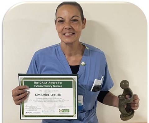 Instagram post by Dr. Keith W. Rae: Celebrating Kim Littles-Lee, RN, a Salem Hospital DAISY Award recipient! 🌼 Kim was recognized by the grateful daughter of a patient for bri…
