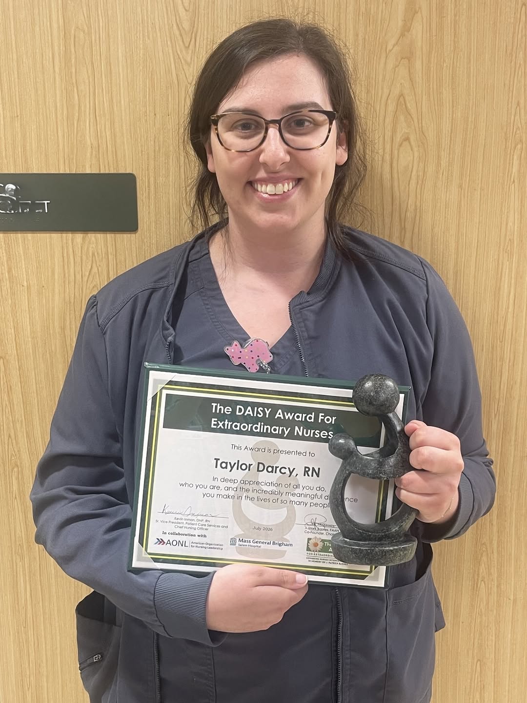 Instagram post by Dr. Keith W. Rae: Meet Salem Hospital’s most recent DAISY Award recipient: Taylor Darcy, RN, of Epstein 3! 🌼 Taylor is known for her compassion, teamwork, ca…
