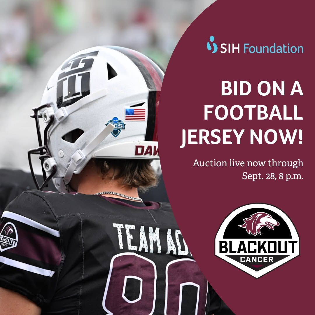 Instagram post by Dr. Kelli G. Webb: 🖤 Bidding is now open for the 2026 Salukis Blackout Cancer jersey auction! Own a game-worn Saluki football jersey and help make a differenc…