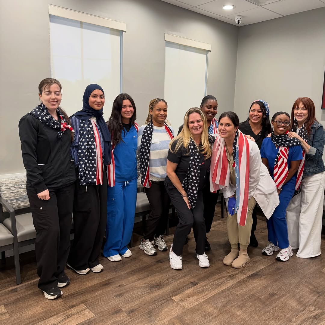 Instagram post by Dr. Kellie Mosley-Mendez: A little look back at some patriotic fun from our Boca Raton team! 🇺🇸 We love celebrating together and creating a welcoming, positive envi…