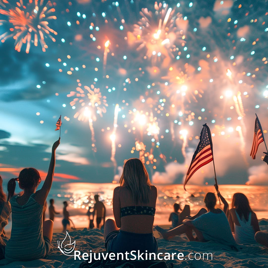 Instagram post by Dr. Kelly Bomer: 🎆 This July 4th, GLOW like never before! It’s our BIGGEST Summer Gift Event and we’re going all out: ✨ 55+ Gifts with Purchase 💄 Cult mini…