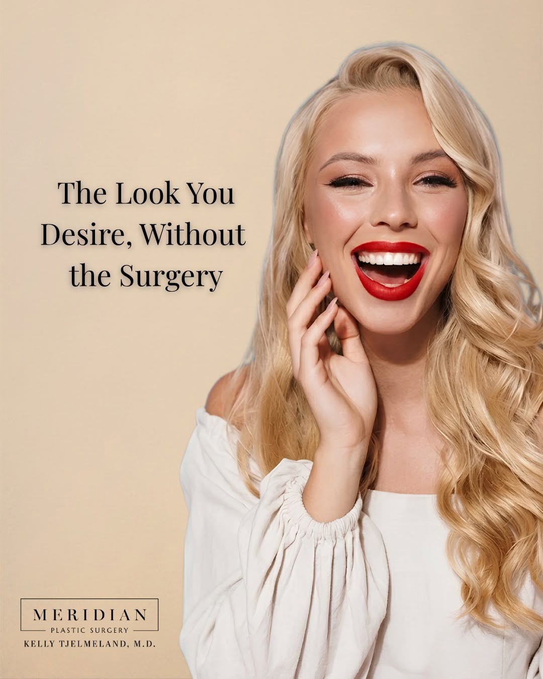 Instagram post by Dr. Kelly E. Tjelmeland: Achieving a refreshed, youthful appearance doesn't always require a surgical approach. At Meridian Plastic Surgery Center, we customize your…