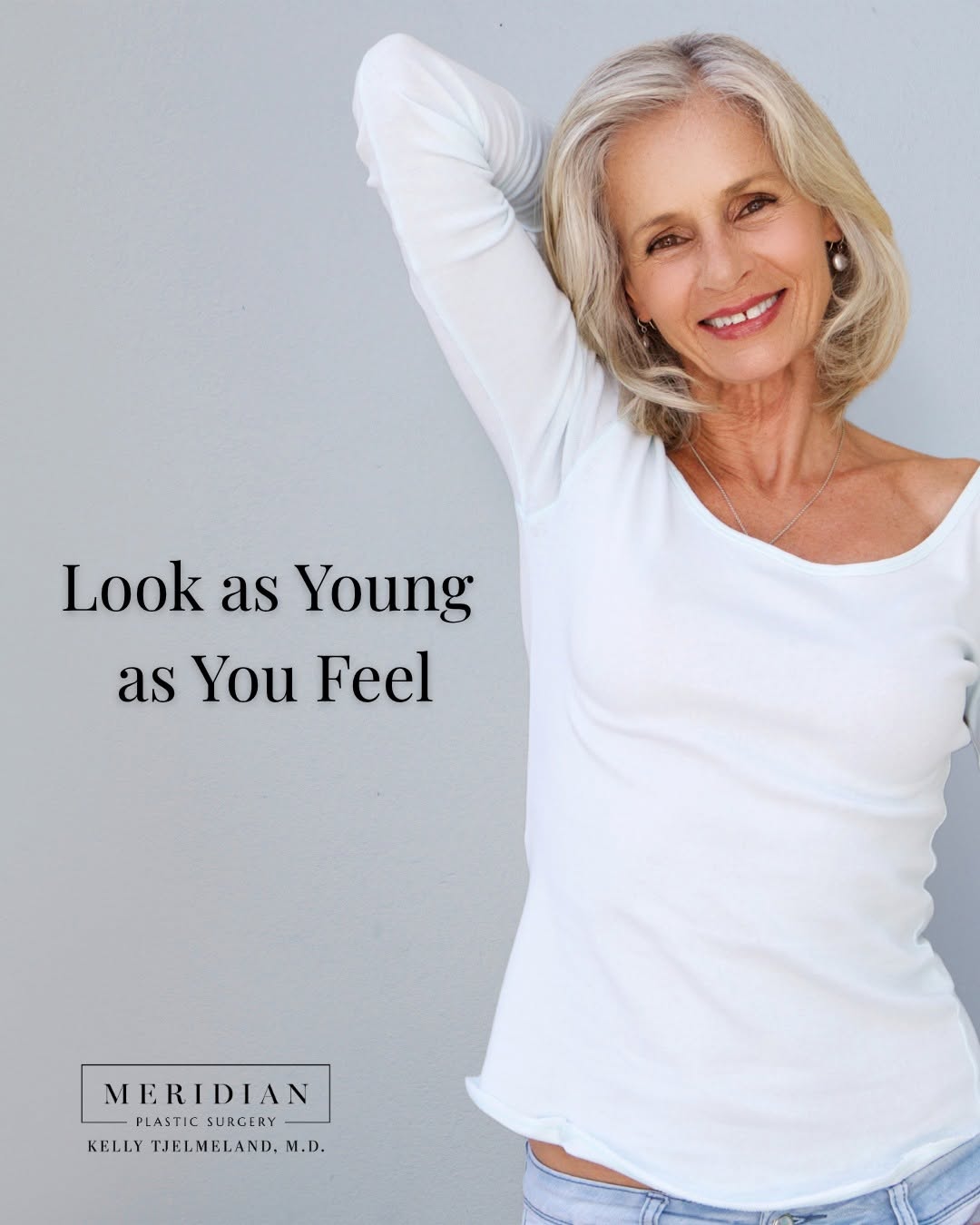 Instagram post by Dr. Kelly E. Tjelmeland: Your reflection should match the energy and vitality you feel inside. At Meridian Plastic Surgery Center, we specialize in restorative facia…