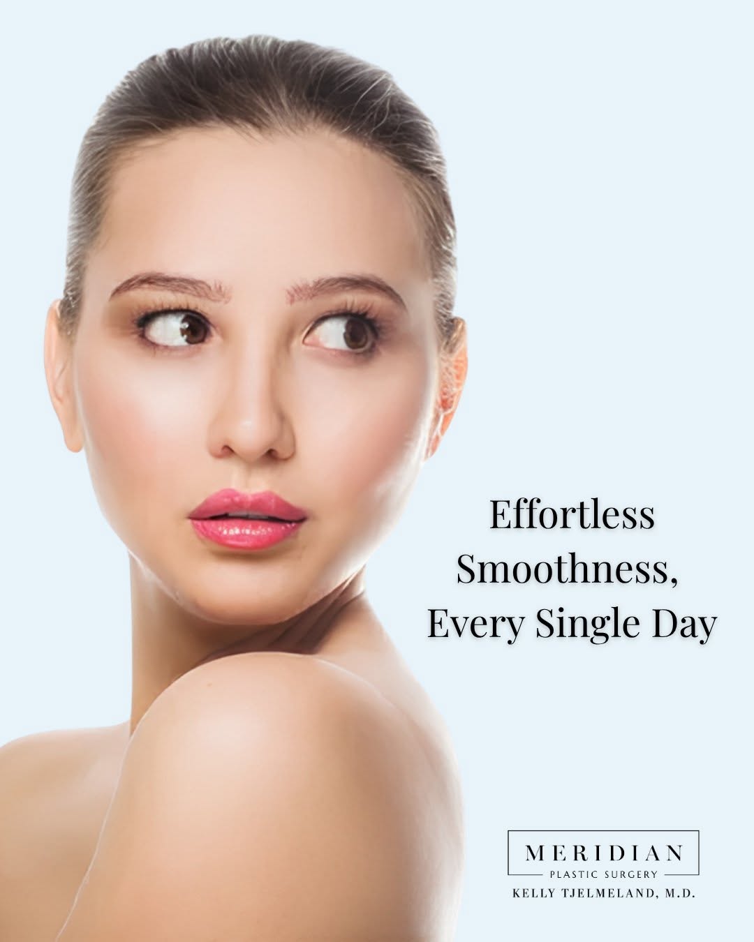 Instagram post by Dr. Kelly E. Tjelmeland: Simplify your routine and embrace the freedom of permanently smooth skin. At Meridian Plastic Surgery Center, we customize your goals and fo…