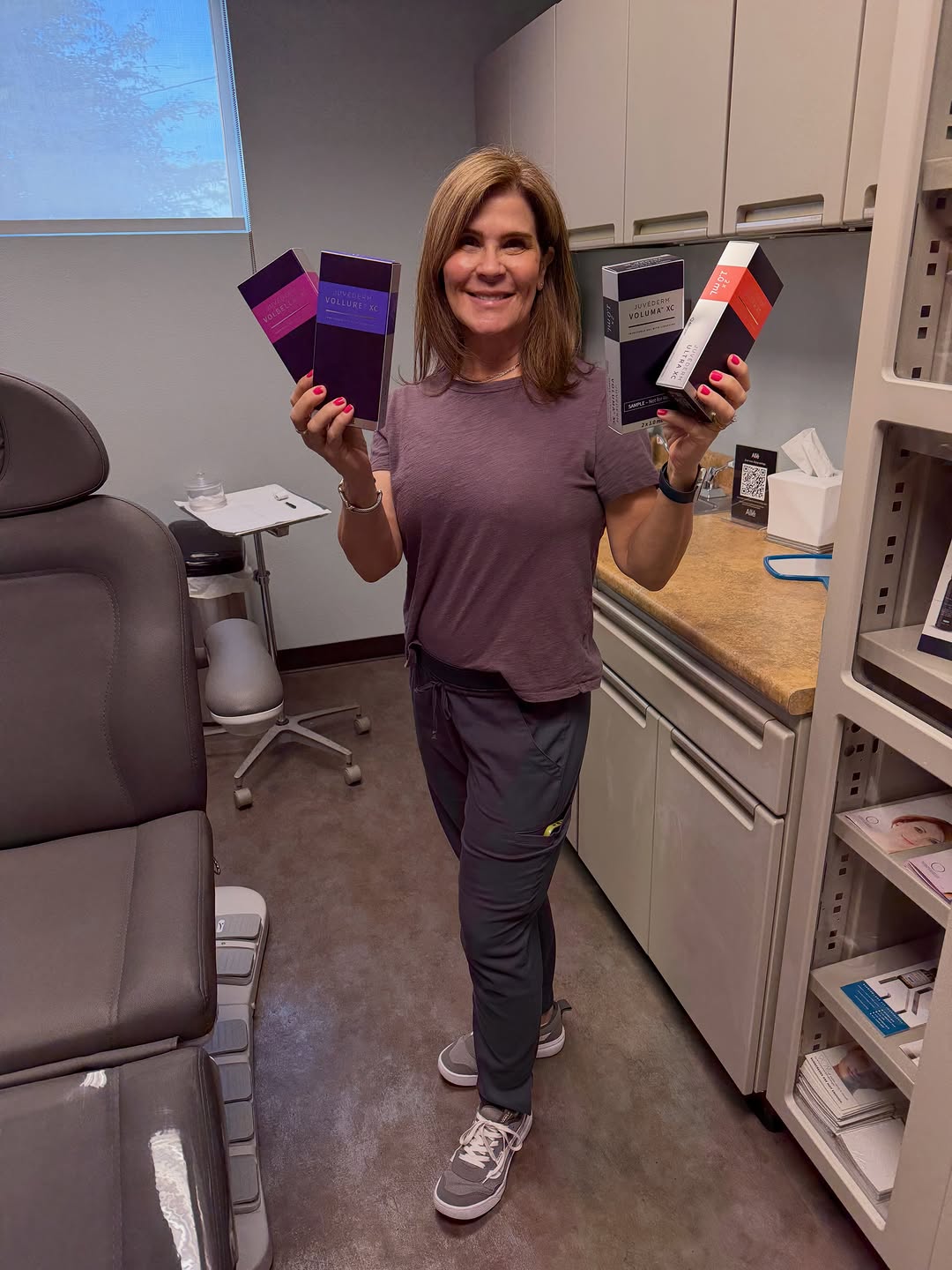 Instagram post by Dr. Kelly R. Kunkel: Happy Juvederm Day!! All Alle members- buy one $75 Juvederm gift card and get one free! #juvedermday #nurseinjectorkrista #kurvesbykunkel