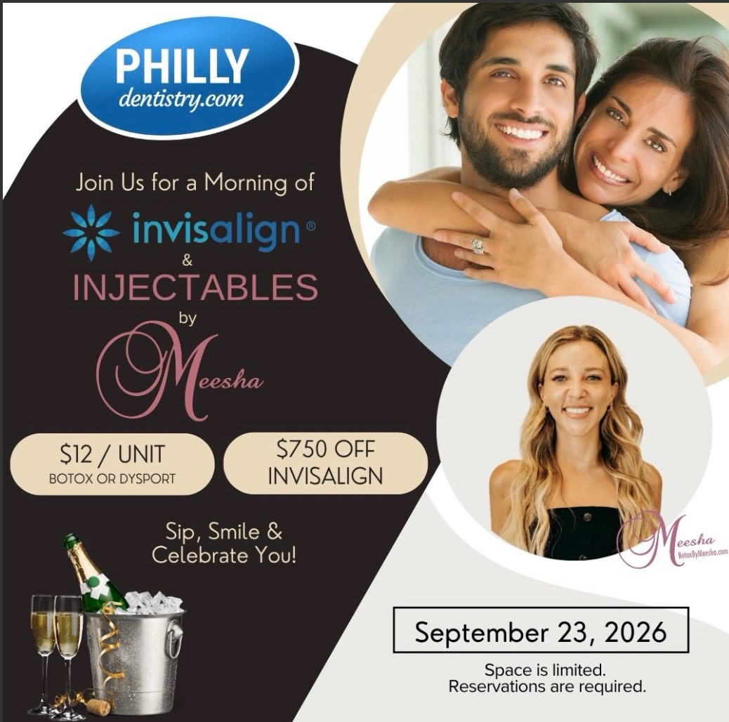 Instagram post by Dr. Ken Cirka, D: ✨ Sip, Smile & Celebrate YOU! ✨ Join Philly Dentistry for a morning of Invisalign® & Injectables by Meesha! 🦷💉💋 Enjoy exclusive event spe…