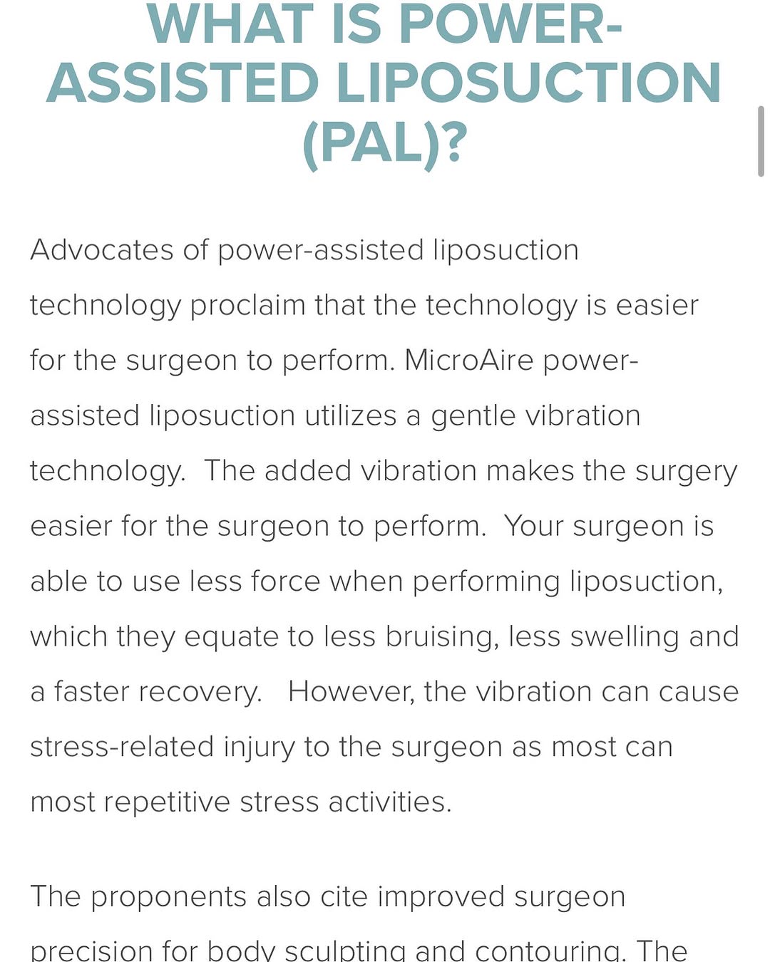 Instagram post by Dr. Kenneth Hughes: Dr. Kenneth Hughes continues liposuction education month. Dr. Hughes reviews power-assisted liposuction or PAL. There are many, many markete…