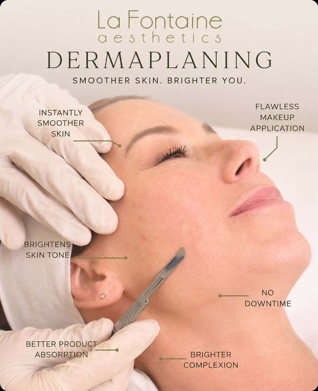 Instagram post by Dr. Kenneth Oleszek: Smooth skin, brighter glow—no downtime needed. Dermaplaning is one of those simple treatments that can make an immediate difference. By gent…