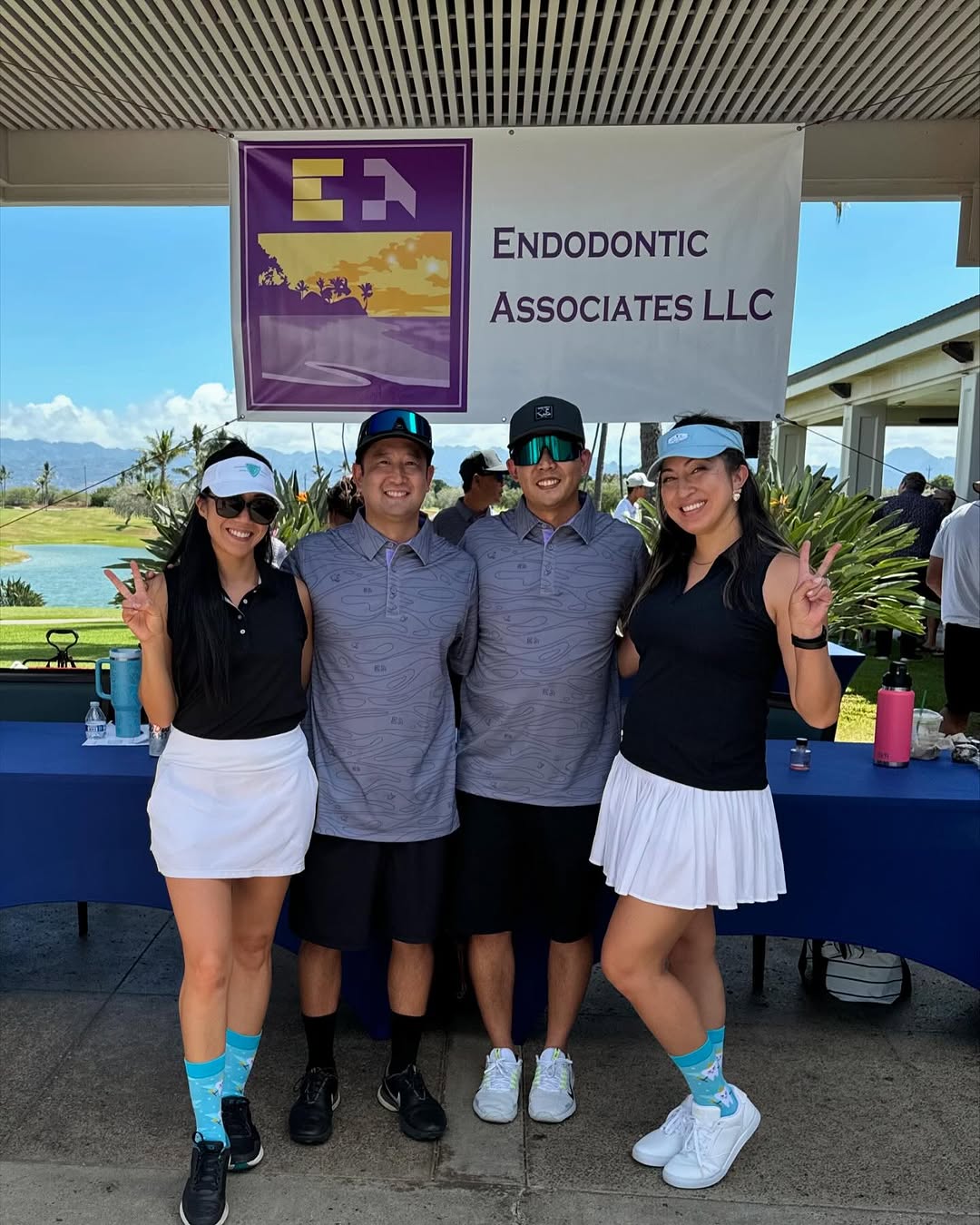 Instagram post by Dr. Keri Do, DDS: Thank you @endodonticassociatesllc for hosting a super fun golf tournament 🦷⛳️! Highlights were twinning 👯♀️ with @maileu72 and placing �…