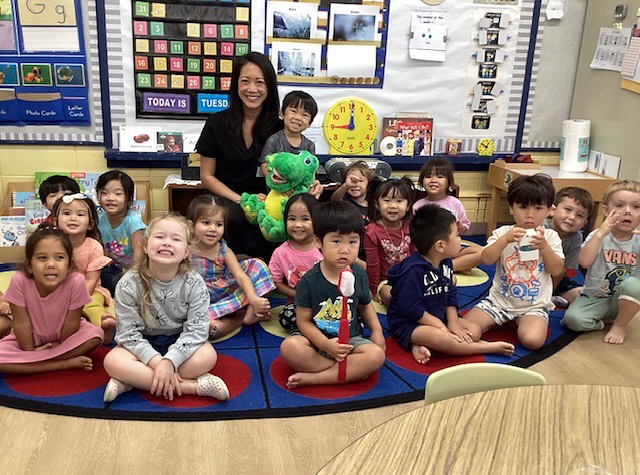 Instagram post by Dr. Keri Do, DDS: My nephew’s preschool class invited me to talk to them about keeping teeth healthy and cavity-free 🦷🪥. Thank you Ms. Jaci, Ms. Andrea, and…