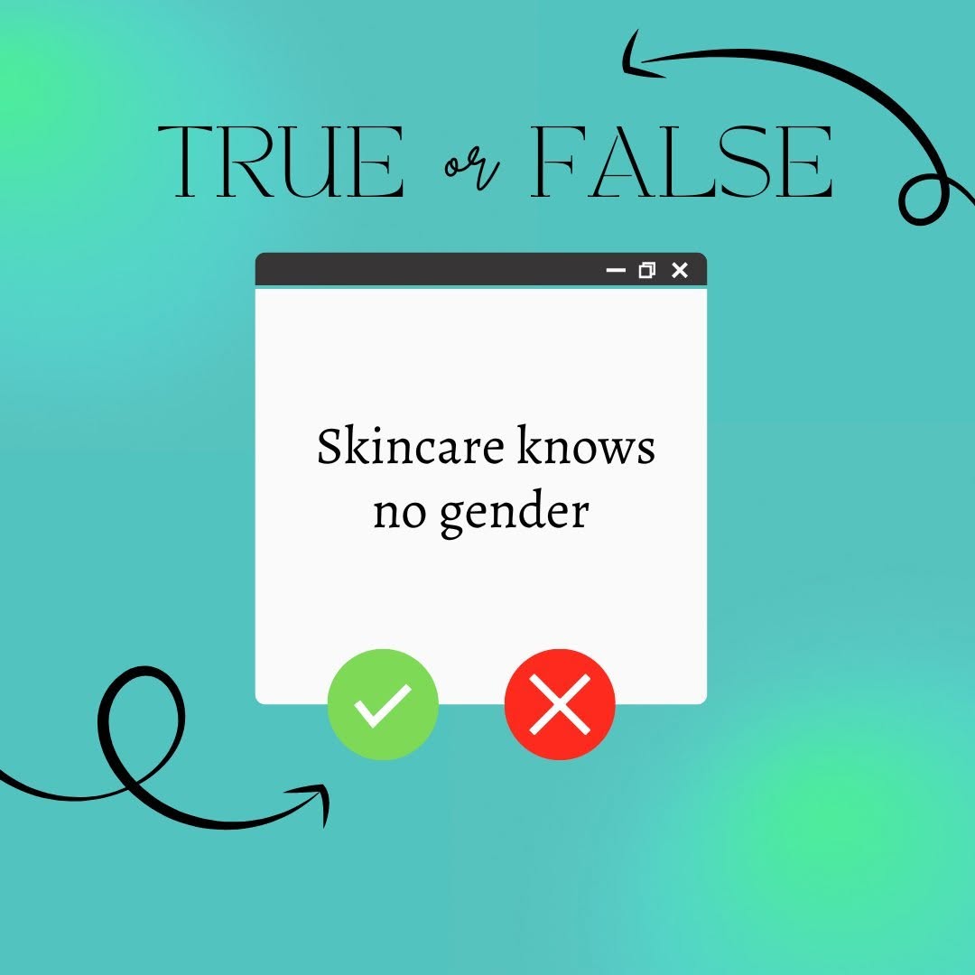 Instagram post by Dr. Kevin Bounds: ✅#True or ❌#false: Skincare knows no gender ➡️Answer: True, Skincare knows no gender. Everyone can benefit from caring for their skin, regar…