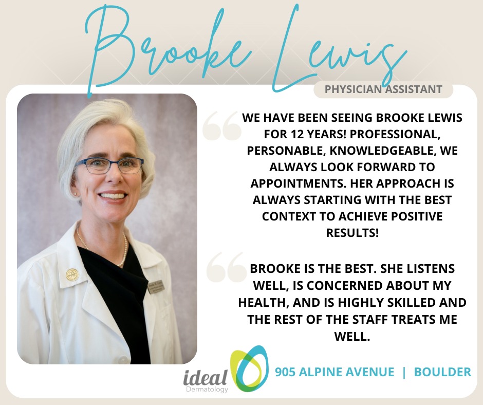Instagram post by Dr. Kevin J. Mott: We love hearing positive feedback about our providers. ⭐⭐⭐⭐⭐ Call to schedule an appointment with Brooke Lewis, PA-C at our Boulder location…
