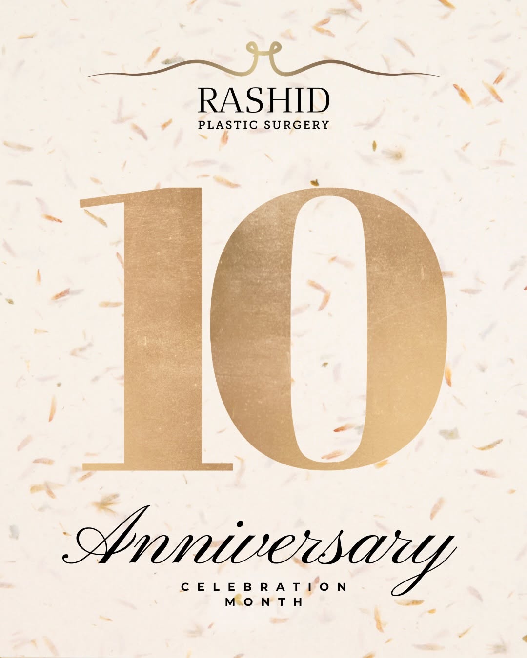Instagram post by Dr. Khurram Rashid: 10 years. Thousands of transformations. Still the local favorite. ✨🥂 This August marks a major milestone: 10 years as Central Illinois’s tr…