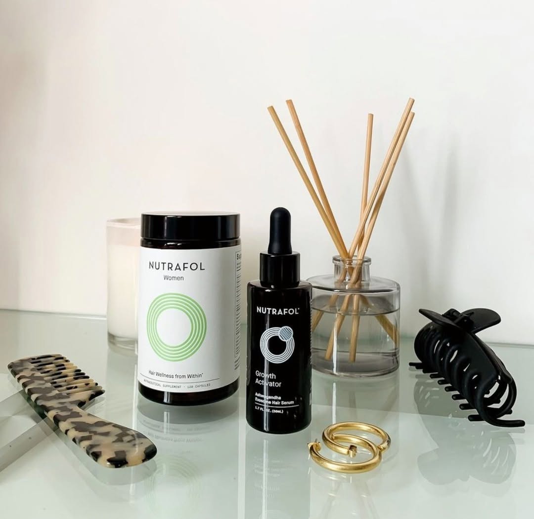 Instagram post by Dr. Kimberly P. Cockerham: Get set up with Hair Growth Essentials! A new and patent-pending advancement in scalp support, @nutrafol's Growth Activator is the first of …