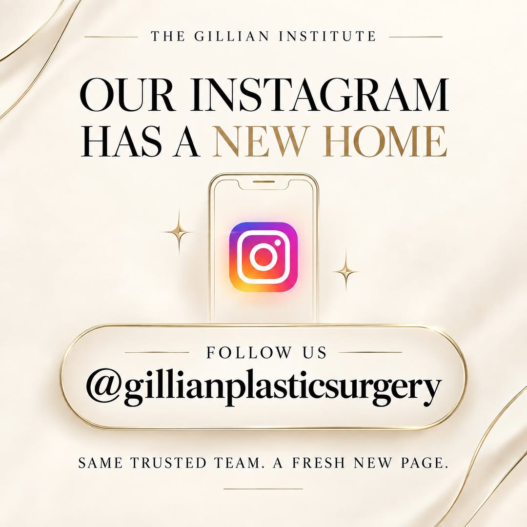 Instagram post by Dr. Kimberly Short: We’ve officially moved!✨ Welcome to our new Instagram home: @gillianplasticsurgery Follow us for treatment education, beautiful patient resu…