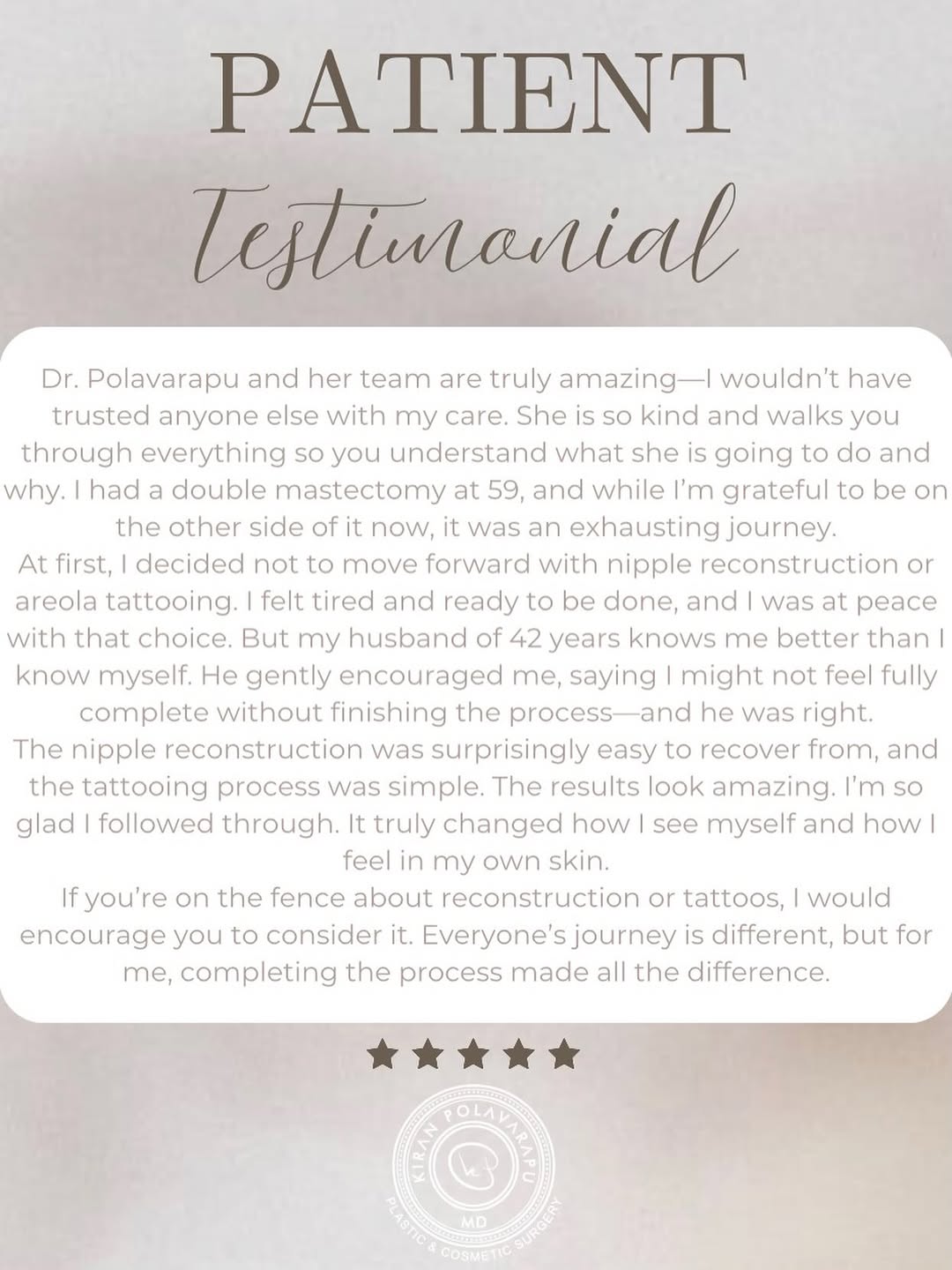 Instagram post by Dr. Kiran Polavarapu: The greatest reward is seeing our patients smile again. Thank you for trusting us with your care.💞 Check out our website for more details! …